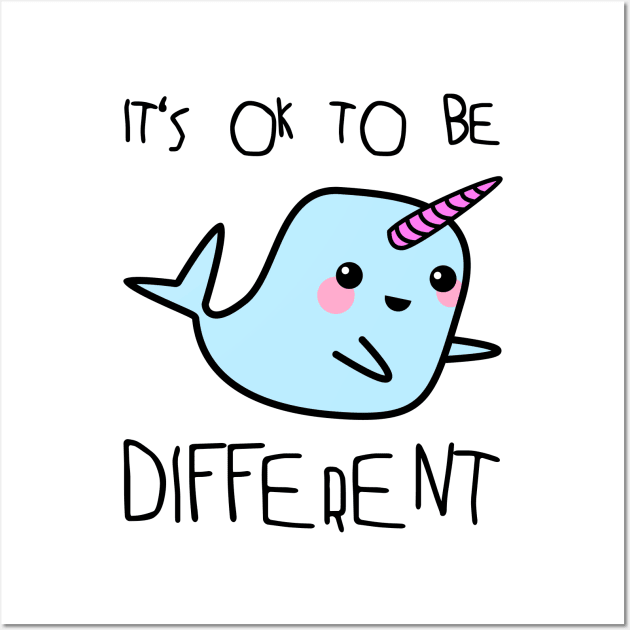 Unicorn whale - it's ok to be different Wall Art by Johnny_Sk3tch